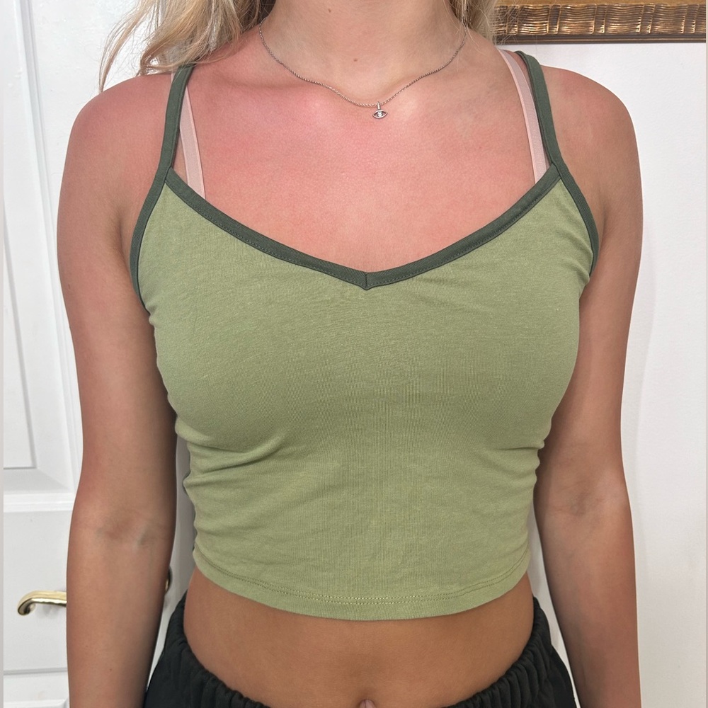 Cotton On Sage Green Cropped Tank Top